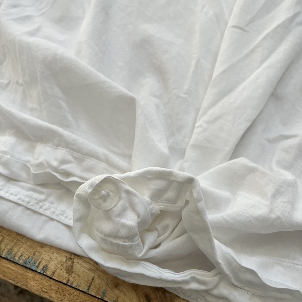 Pottery Barn Kids White Twin Duvet Cover 100% Organic Cotton Button Closure - Picture 8 of 9